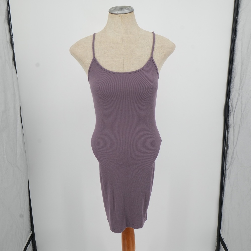 SKIMS Ribbed Slip Dress Women Small Purple Mauve Bodycon Mini Loungewear